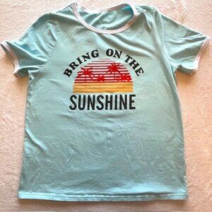 Unbranded Bring on the Sunshine Womens Tee Large Blue with Logo